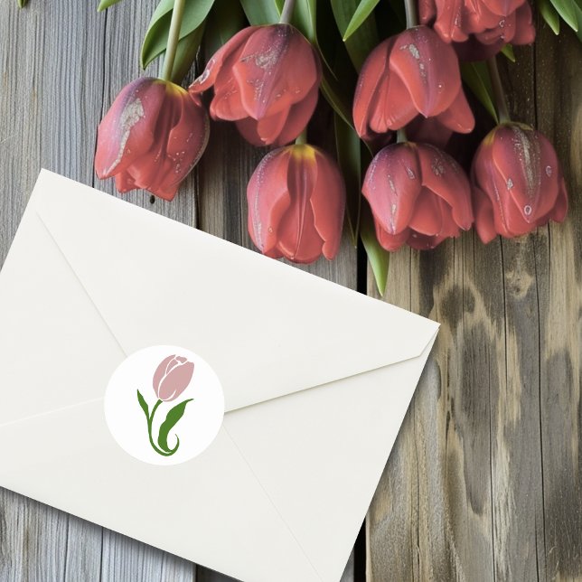 Adesivo Flor de Tulipa Rosa (Criador carregado)