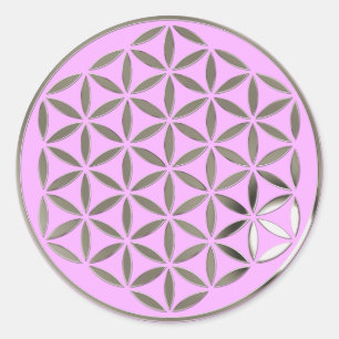 Adesivo Flor De Vida 1 - Carimbo De Prata cor-de-rosa cl