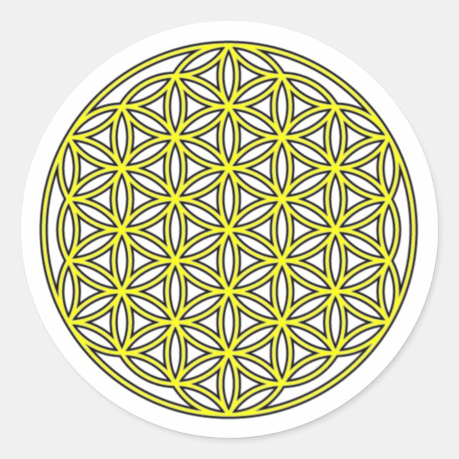 Adesivo Flor de Vida Amarelo do Solteiro (Frente)