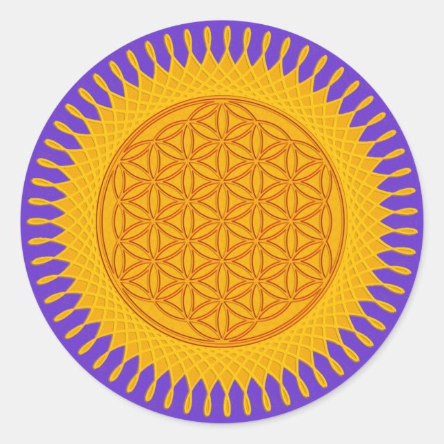 Adesivo Flor De Vida - Amarelo ensolarado (Frente)
