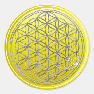Adesivo Flor De Vida / Blume des Lebens - Amarelo PRATA