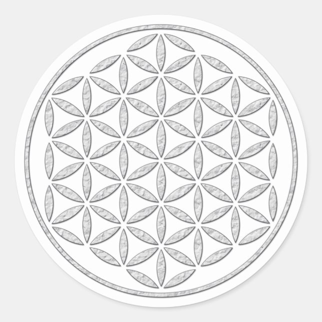 Adesivo Flor De Vida / Blume des Lebens - Branco (Frente)