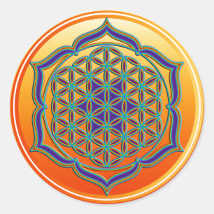 Adesivo Flor De Vida / Blume des Lebens - Lotus Contour