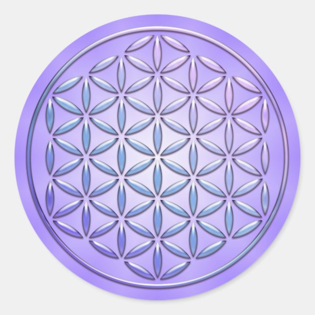 Adesivo Flor de Vida / Blume des Lebens - violeta de selo (Frente)
