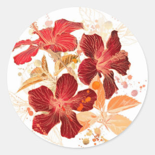 Adesivo Flor do hibiscus - pintura 2 da aguarela
