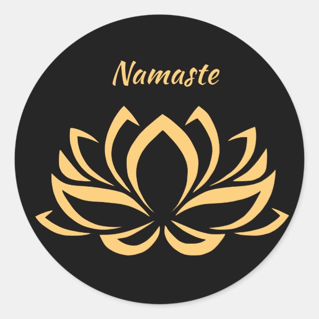 Adesivo Flor Dourada Elegante Namaste Zen Yoga (Frente)