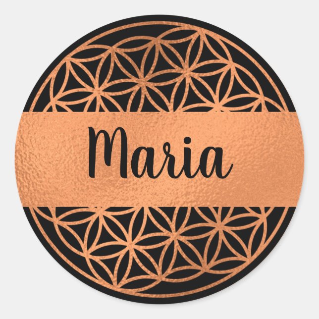 Adesivo Flor editável de varetas de geometria sagrada (Frente)