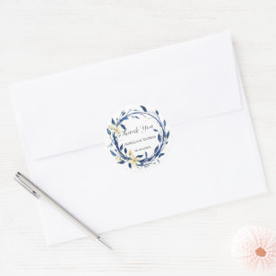 Adesivo Flor elegante aquarela azul Lírio Floral Botânico