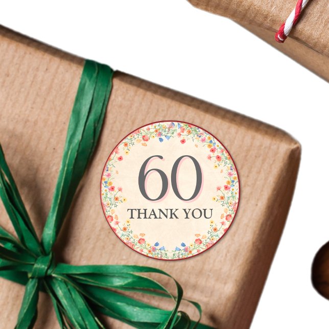 Adesivo Flor Elegante Flower 60 Anos Festa Floral 60º Aniv (Criador carregado)