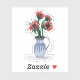 Adesivo Flor em Vaso Aquarela