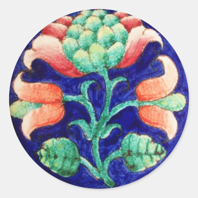 ADESIVO FLOR ESTILIZADO/PINCO VERMELHO VERDE AZUL FLORAL (Frente)