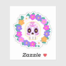 Adesivo Flor Floral Açúcar Crânio