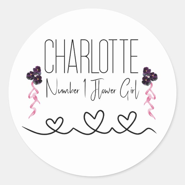 Adesivo Flor floral rosa e roxa (Frente)