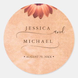 Adesivo Flor Gerbera no casamento de pêssego Abstrato