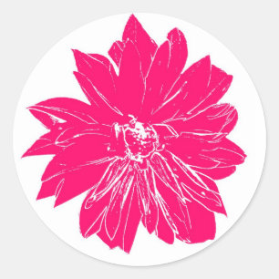 Adesivo Flor grande do rosa quente