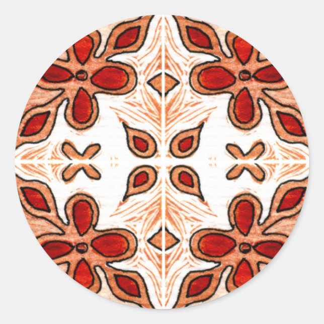 Adesivo Flor Laranja Inspirado em Português Azulejos (Frente)