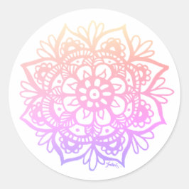 Adesivo Flor Mandala Gradiente Pastel