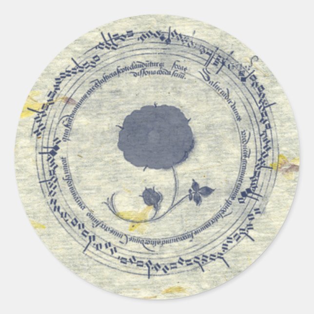 Adesivo Flor Manuscrito Medieval (Frente)