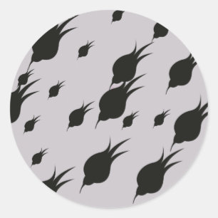 Adesivo flor negra em flocos de neve