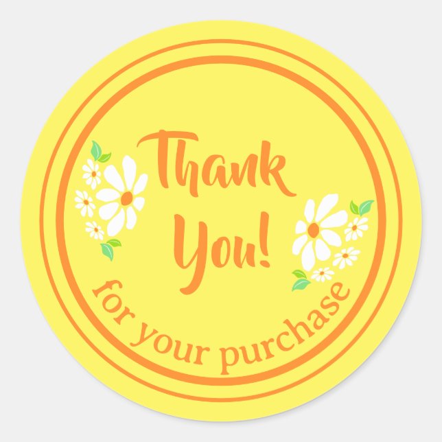 Adesivo Flor Para Pequenas Empresas Obrigado (Frente)