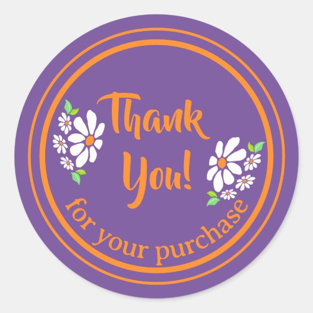 Adesivo Flor Para Pequenas Empresas Obrigado (Frente)