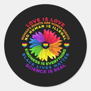 Adesivo Flor Rainbow Human Rights LGBT Love Is Love