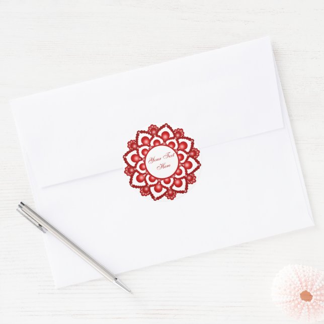 Adesivo Flor Red Dot Mandala (Envelope)