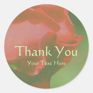 Adesivo Flor Red Rosebud Obrigado Personalizado