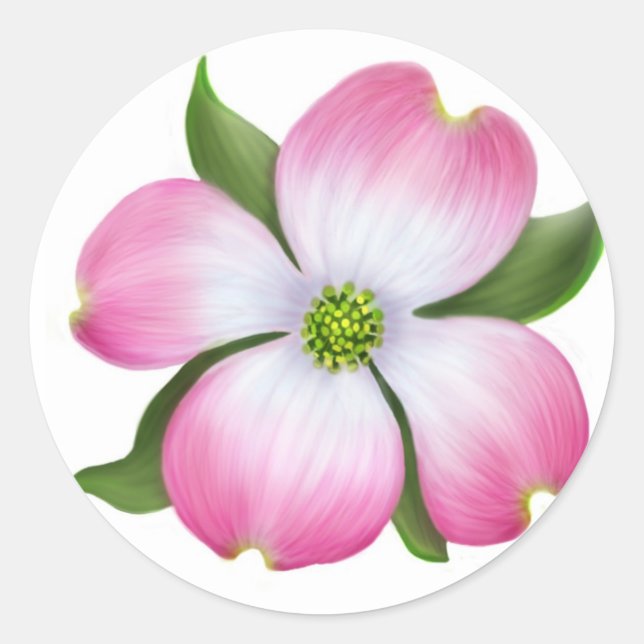 Adesivo Flor rosa Dogwood (Frente)