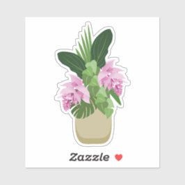 Adesivo Flor Rosa Tropical de Medinilha Amarela