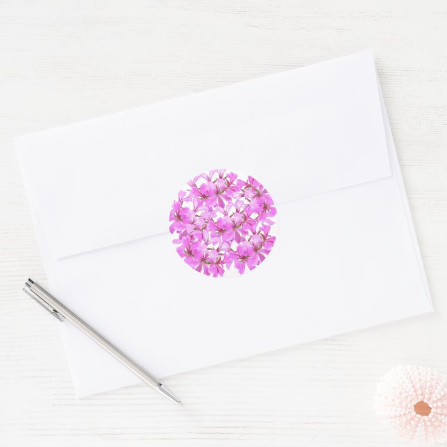 Adesivo Flor Rosa - Vinheta Floral Arredondada (Envelope)