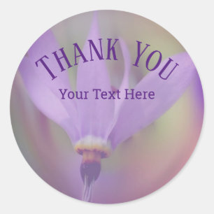 Adesivo Flor Roxo Delicada Obrigado Personalizado