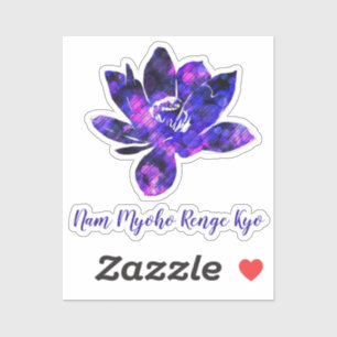 Adesivo Flor Roxo Espiritual, Nam Myoho... Vinheta