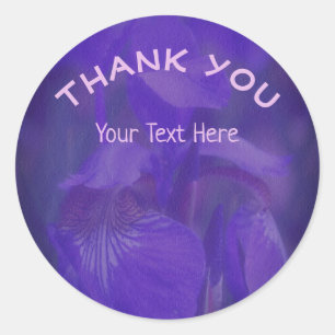 Adesivo Flor Roxo Iris Obrigado Personalizado