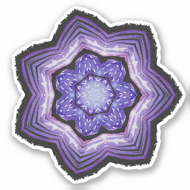 Adesivo Flor Roxo Linda Abstrato Art (Frente)