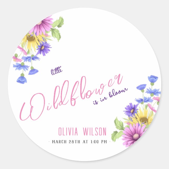 Adesivo Flor roxo, rosa-claro, está a caminho #5 (Frente)