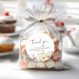 Adesivo Flor selvagem | obrigado Boho Casamento Vinheta