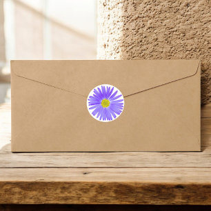 Adesivo Flor Selvagem Roxo Com Fotografia Central Amarela