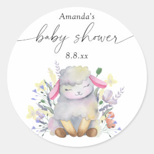 Adesivo Flor silvestre e cordeiro - Chás de bebê