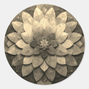 Adesivo Flor Texturizada com Mandala, Ouro antigo