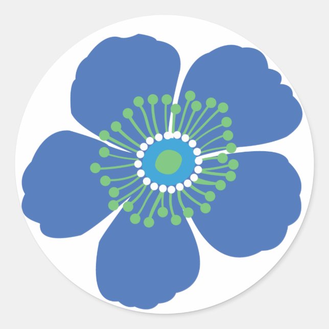 Adesivo Flor tropical azul (Frente)