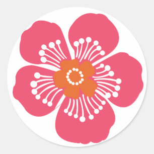 Adesivo Flor tropical cor-de-rosa