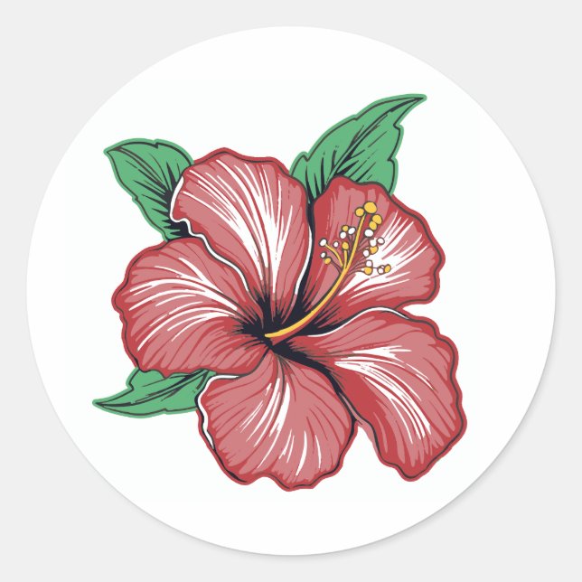 Adesivo Flor Tropical de Red Hibiscus (Frente)