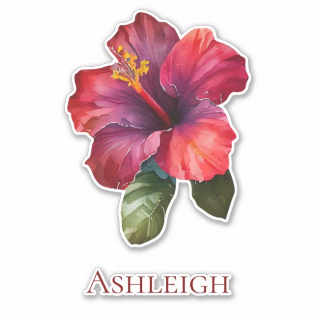 Adesivo Flor Tropical Red Hibiscus (Frente)