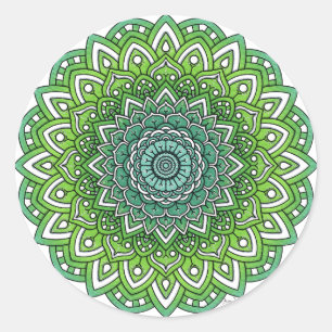 Adesivo Flor Verde Espimentada Mandala