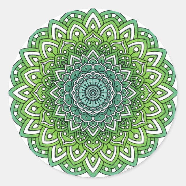 Adesivo Flor Verde Espimentada Mandala (Frente)