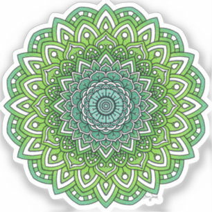 Adesivo Flor Verde Espimentada Mandala