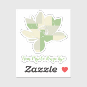 Adesivo Flor Verde Espiritual de Lotus Nam Myoho Renge Kyo