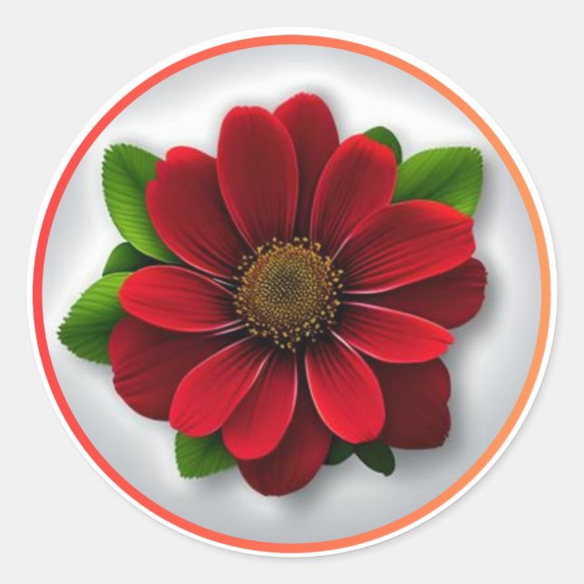 Adesivo Flor Vermelho bonito nº 1 (Frente)
