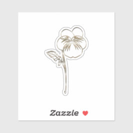 Adesivo Flor violeta Dourada